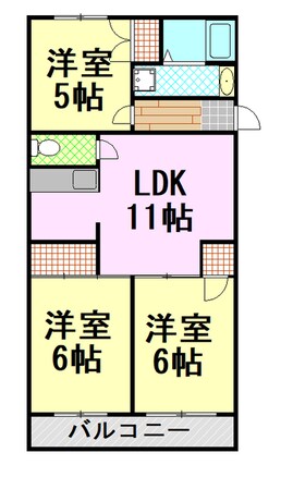 三島駅 バス20分  藤倉アパート前下車：停歩3分 3階の物件間取画像